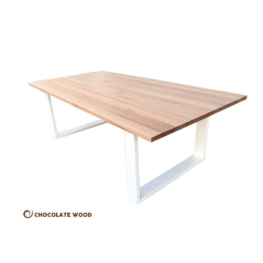 NELL 2-TONE FRENCH PROVINCIAL/HAMPTON STYLE DINING TABLE 240CM IN SOLID TASSIE OAK - MyChocolateWood