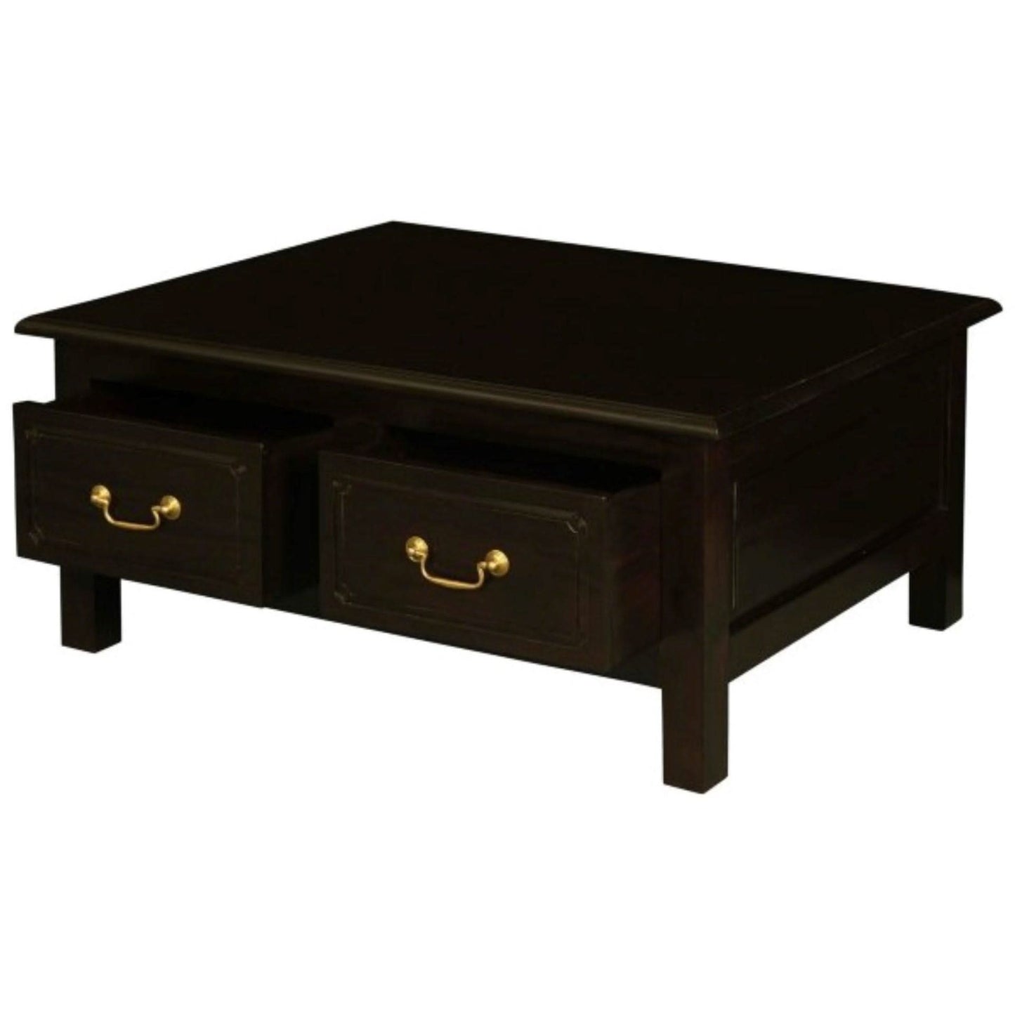NERIN SOLID MAHOGANY 4 DRAWERS RECTANGULAR COFFEE TABLE IN CHOCOLATE - MyChocolateWood