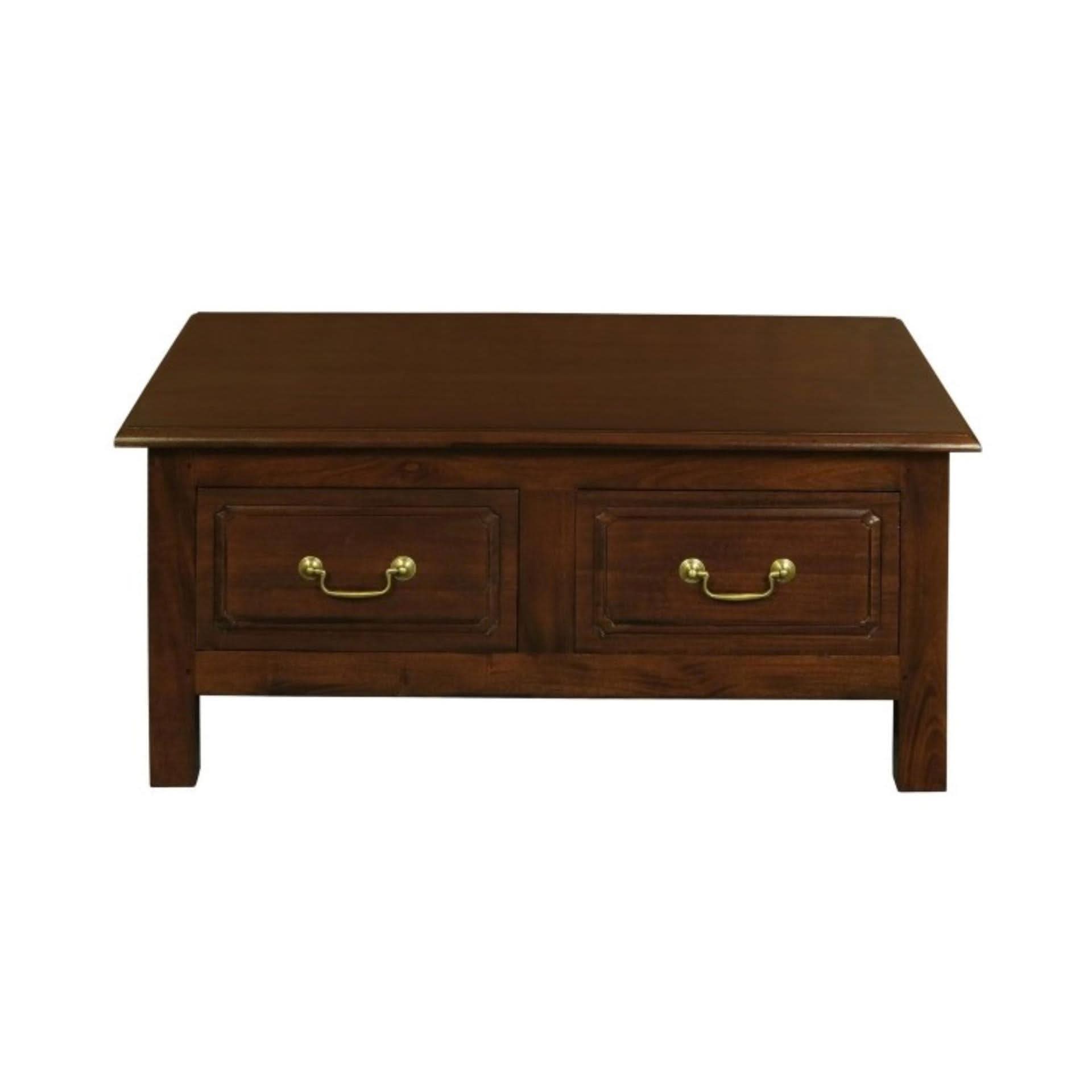 NERIN SOLID MAHOGANY 4 DRAWERS RECTANGULAR COFFEE TABLE IN MAHOGANY - MyChocolateWood