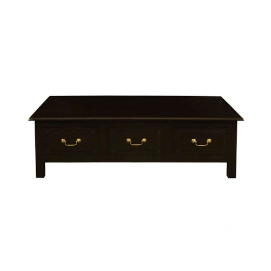 NERIN SOLID MAHOGANY 6 DRAWERS RECTANGULAR COFFEE TABLE IN CHOCOLATE - MyChocolateWood