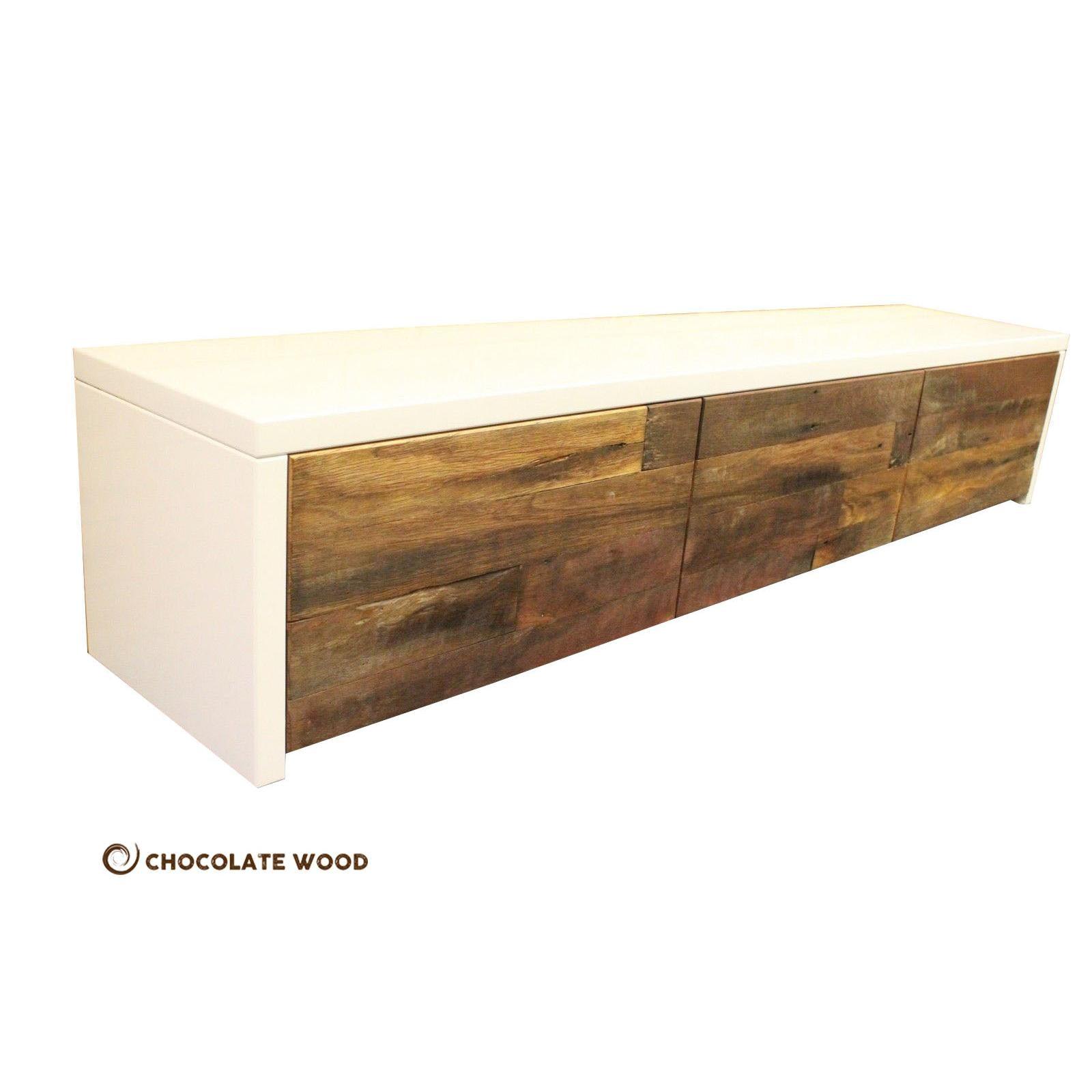 NEVADA RECYCLED HARDWOOD & POLYURETHANE TV/ENTERTAINMENT UNIT AUSTRALIAN MADE TO ORDER - MyChocolateWood