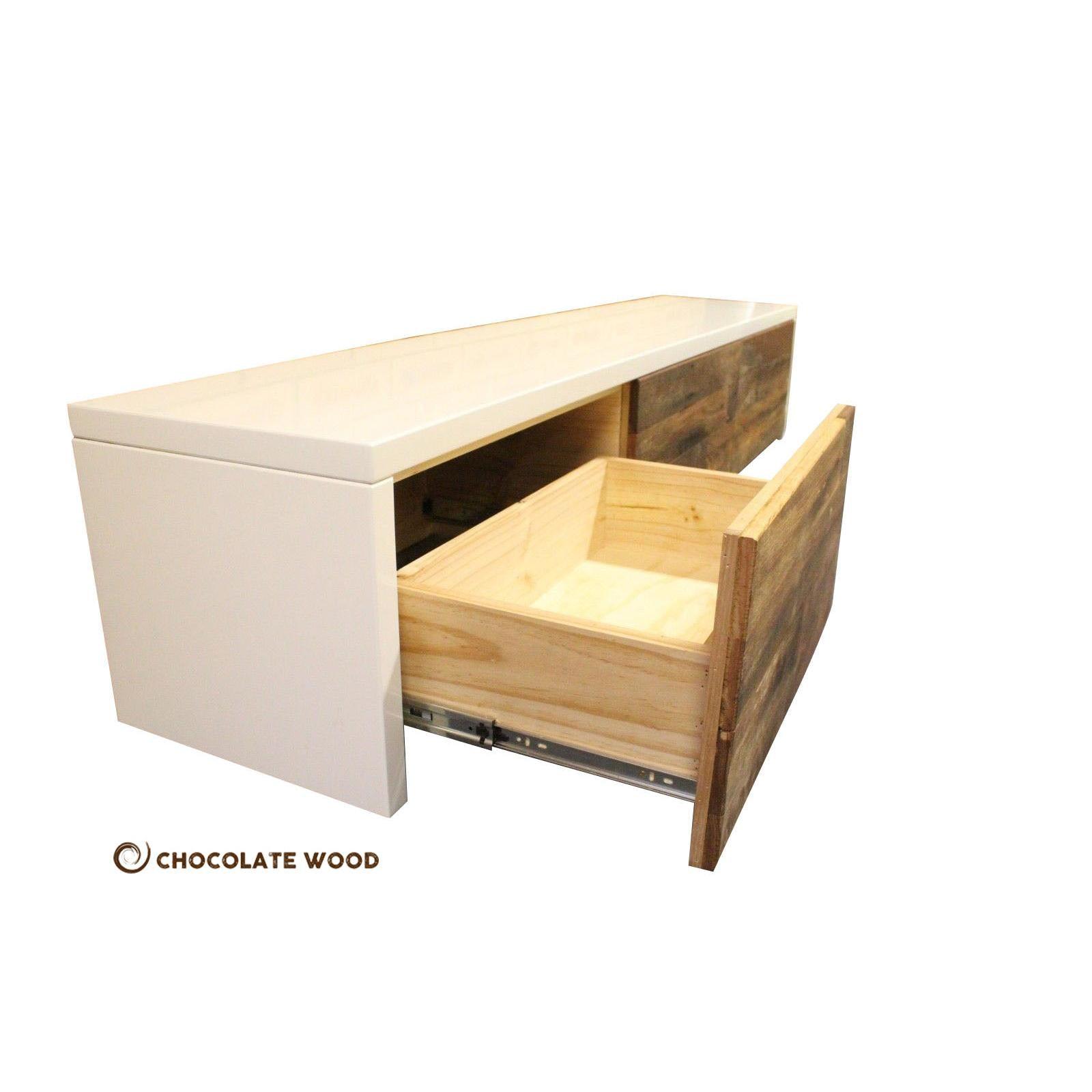 NEVADA RECYCLED HARDWOOD & POLYURETHANE TV/ENTERTAINMENT UNIT AUSTRALIAN MADE TO ORDER - MyChocolateWood