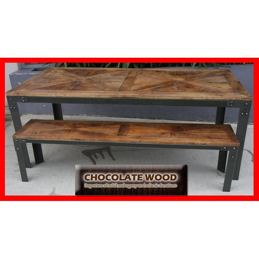 NEW RECYCLED OREGON Table Bench Setting - MyChocolateWood