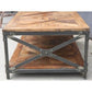 NEW SHEFFIELD STEEL INDUSTRIAL VINTAGE RECYCLED OREGON COFFEE TABLE. STEEL BASE - MyChocolateWood
