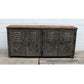 NEWTON VINTAGE IRON LOCKER SIDEBOARD BUFFET/RECLAIMED RAILWAY SLEEPER WOOD - MyChocolateWood