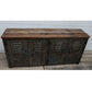NEWTON VINTAGE IRON LOCKER SIDEBOARD BUFFET/RECLAIMED RAILWAY SLEEPER WOOD - MyChocolateWood