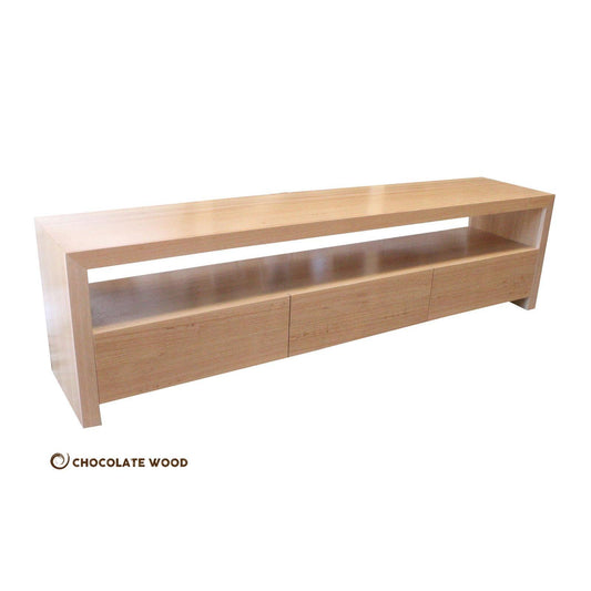 NICE 3 DRAWERS TASSIE OAK LOWLINE/ENTERTAINMENT UNIT MADE TO ORDER - MyChocolateWood