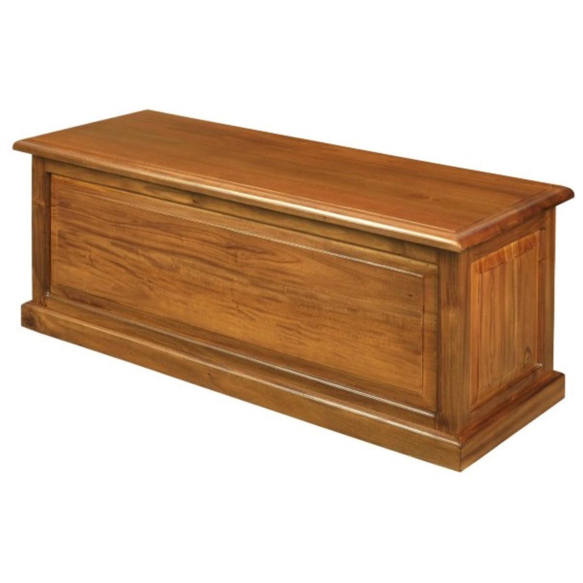 NORA LARGE SOLID MAHOGANY TIMBER BLANKET BOX IN LIGHT PECAN - MyChocolateWood