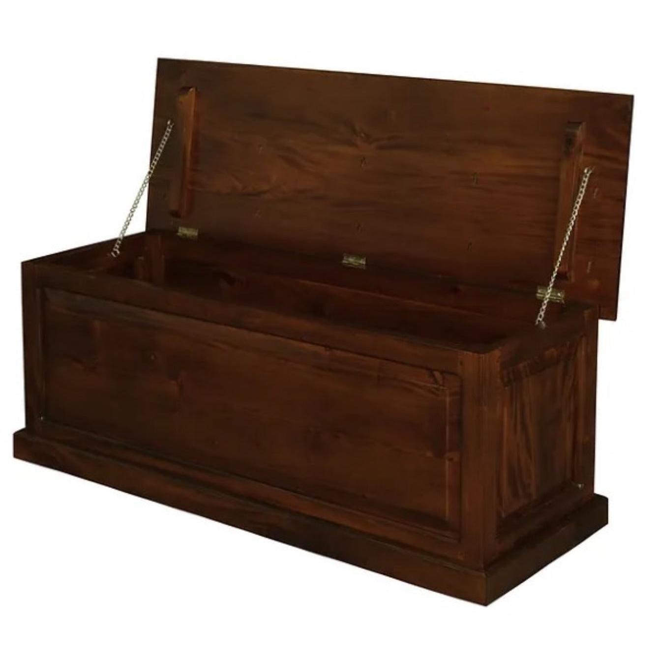 NORA LARGE SOLID MAHOGANY TIMBER BLANKET BOX IN MAHOGANY - MyChocolateWood