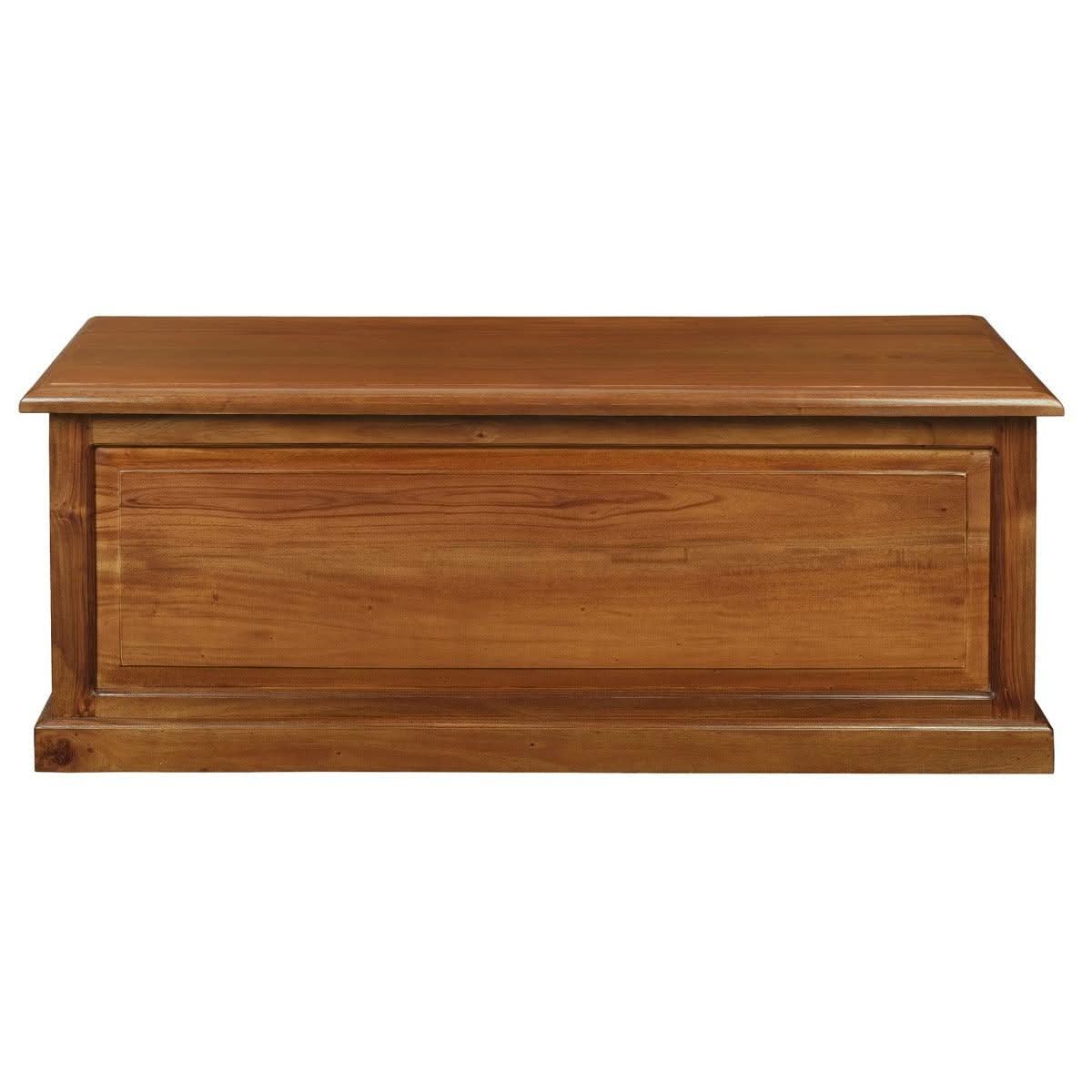 NORA MEDIUM SOLID MAHOGANY TIMBER BLANKET BOX IN LIGHT PECAN - MyChocolateWood
