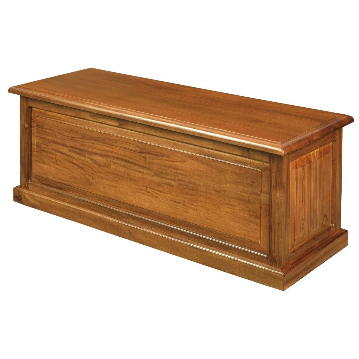 NORA MEDIUM SOLID MAHOGANY TIMBER BLANKET BOX IN LIGHT PECAN - MyChocolateWood