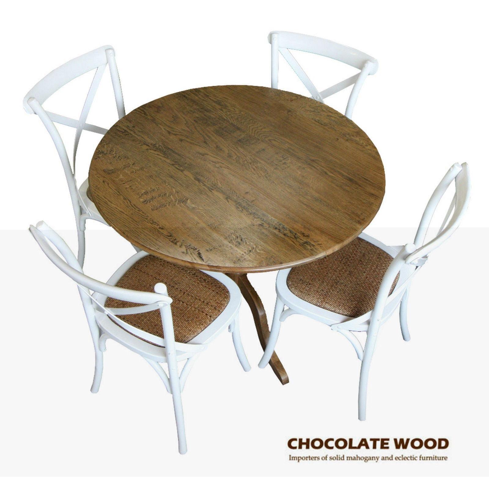 NORDIC ROUND DINING TABLE 750MM + 2 MELROSE DINING CHAIRS WHITE 3PCS - MyChocolateWood