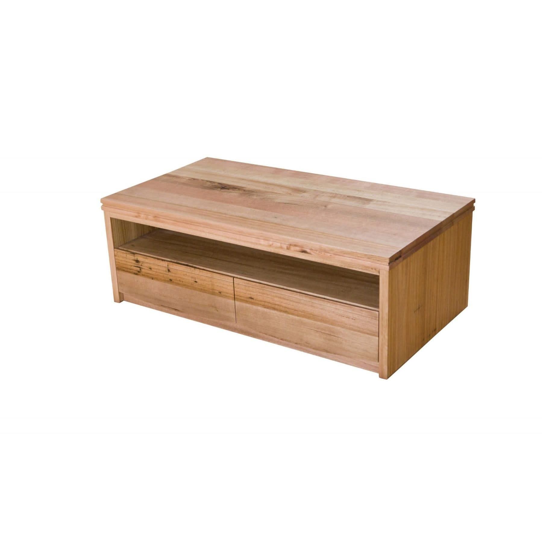 NOREEN SOLID TASSIE OAK COFFEE TABLE 4 DRAWERS 120CM - MyChocolateWood