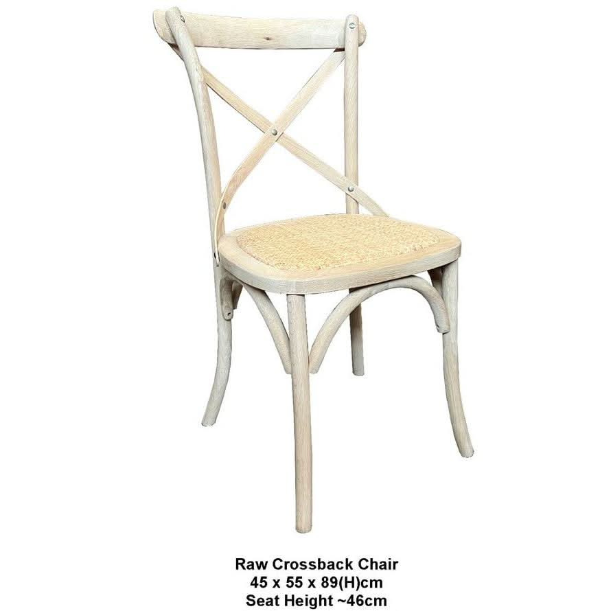 NORRIS RAW CROSSBACK DINING CHAIR KITCHEN CHAIR NATURAL - MyChocolateWood