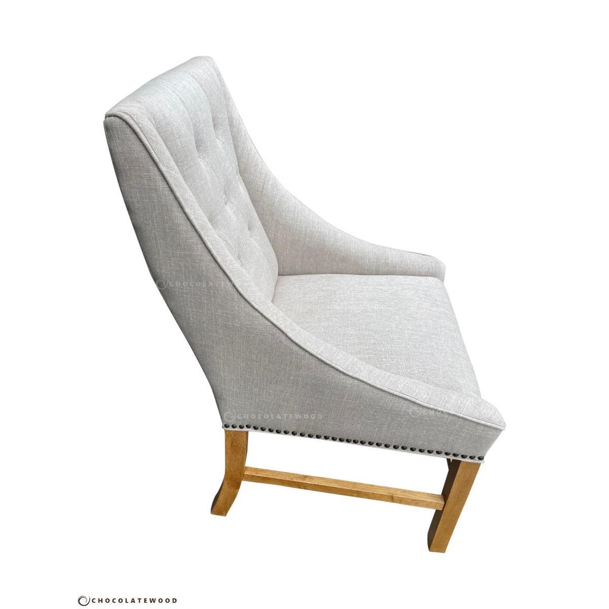 ORTAL FRENCH PROVINCIAL/HAMPTON STYLE DINING CHAIR IN FLAXEEN - MyChocolateWood