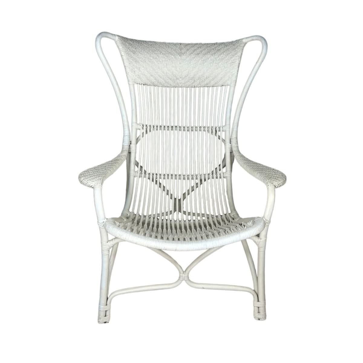 ORTIS  SOLID WHITE RATTAN LIVING CHAIR  VERANDAH CHAIR LOUNGE CHAIR ACCENT CHAIR/ ARMCHAIR /EASY CHAIR - MyChocolateWood