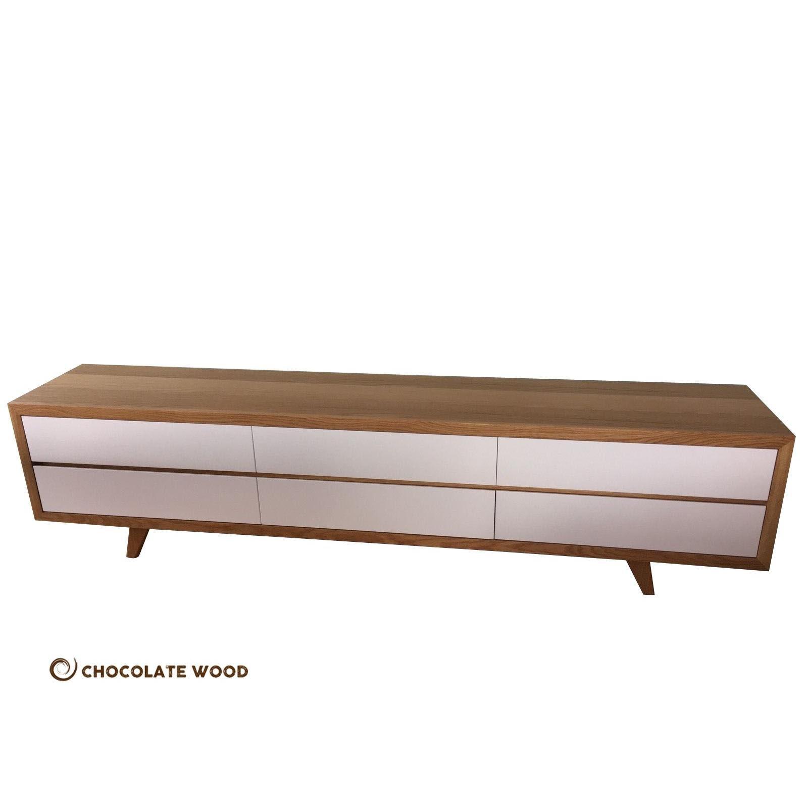 OSCAR AMERICAN OAK RETRO STYLE TV/ENTERTAINMENT UNIT DRAWERS & 1 TUCKIN DRAW - MyChocolateWood