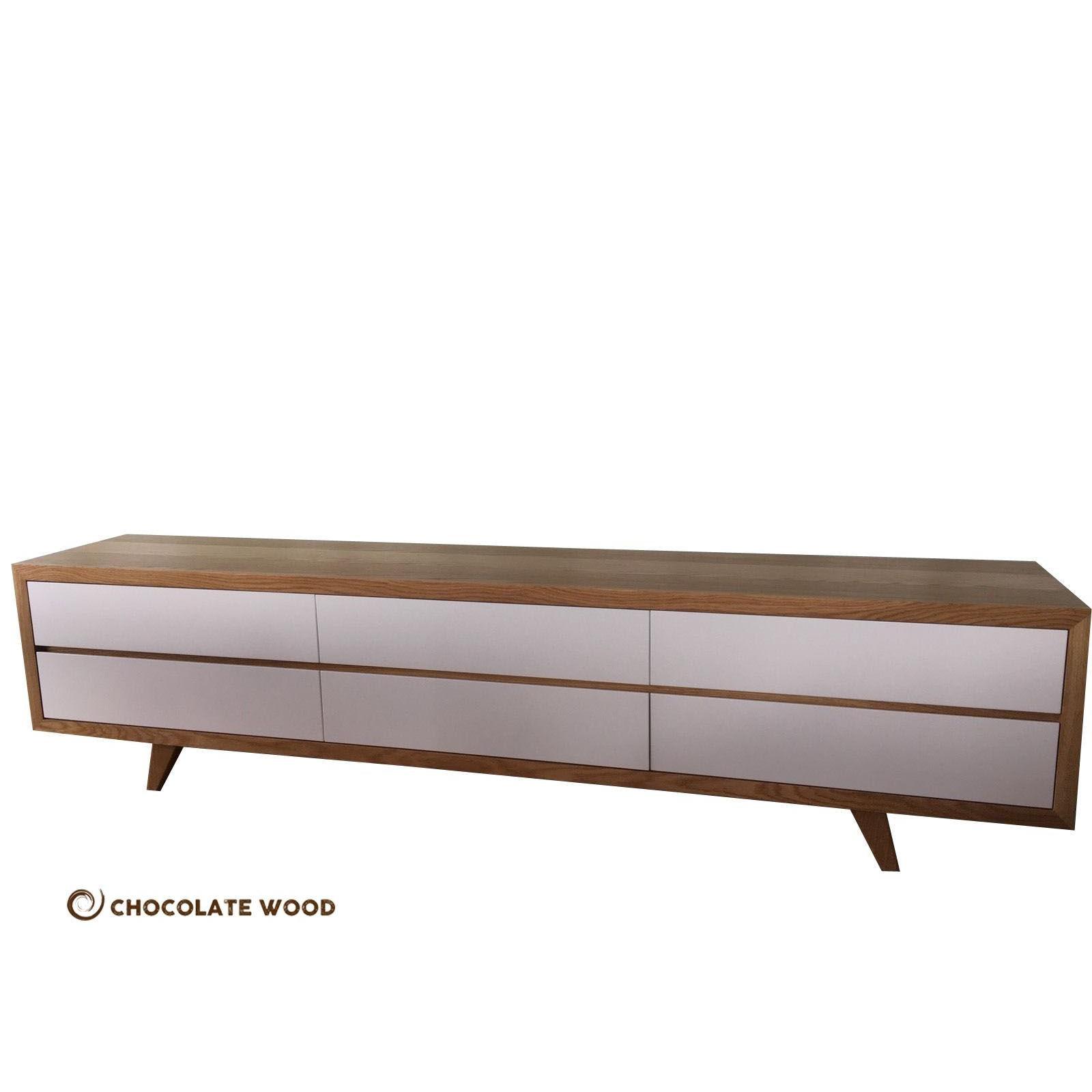 OSCAR AMERICAN OAK RETRO STYLE TV/ENTERTAINMENT UNIT DRAWERS & 1 TUCKIN DRAW - MyChocolateWood