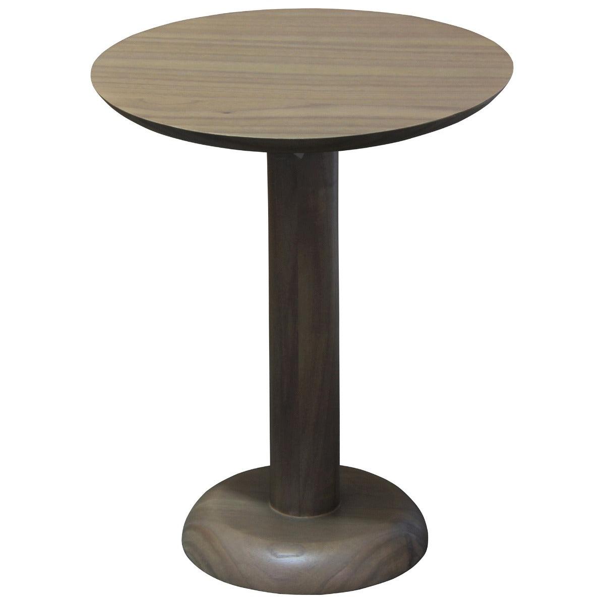 OSLO SOLID WHITE CEDAR TIMBER ROUND SIDE TABLE/LAMP TABLE IN LATTE - MyChocolateWood