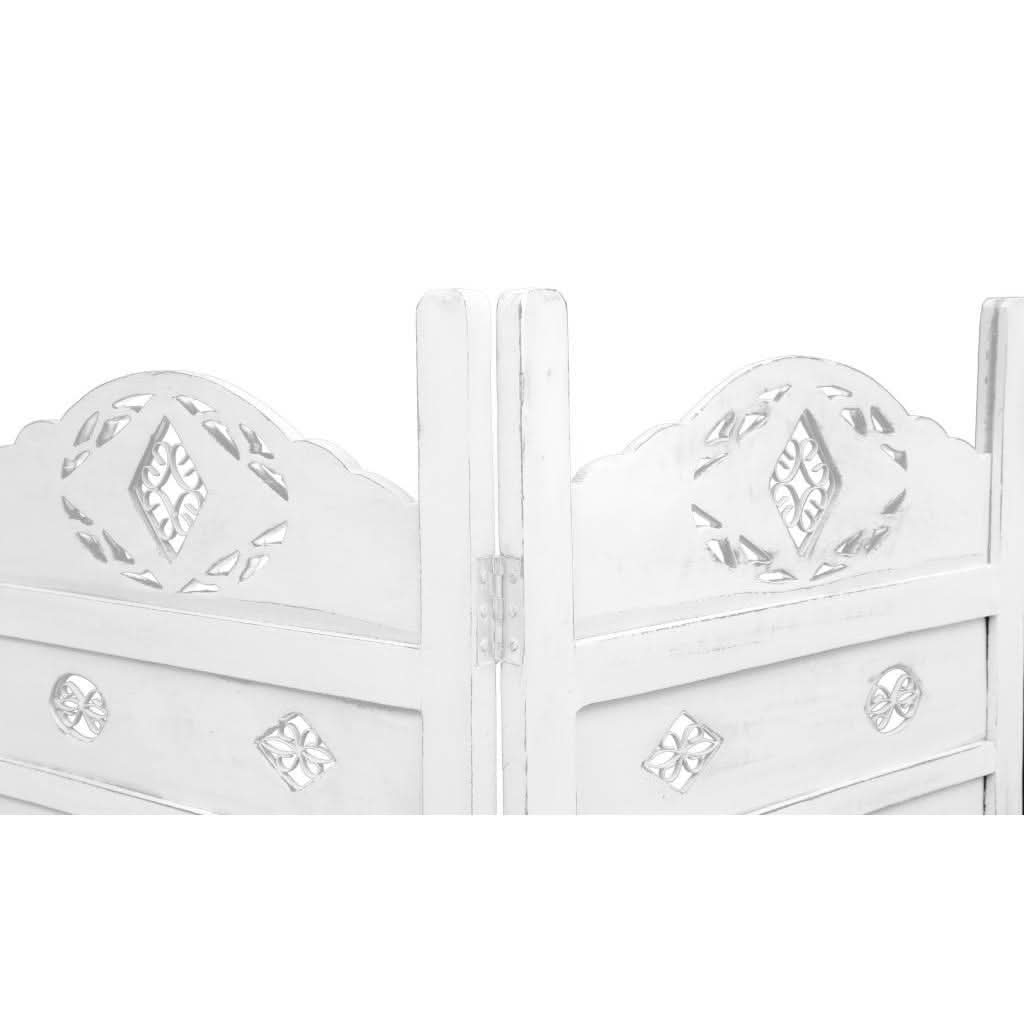 OVAL SCREEN 4 PANELS IN  IN WHITE - MyChocolateWood