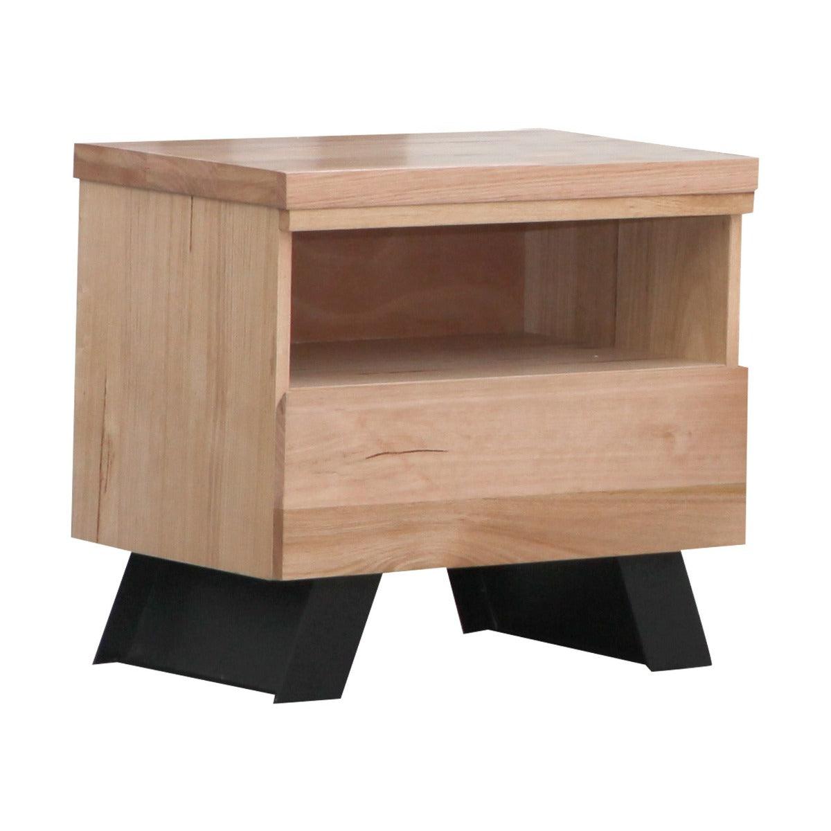PACIFIC MESSMATE TIMBER BEDSIDE TABLE NATURAL/BLACK - MyChocolateWood
