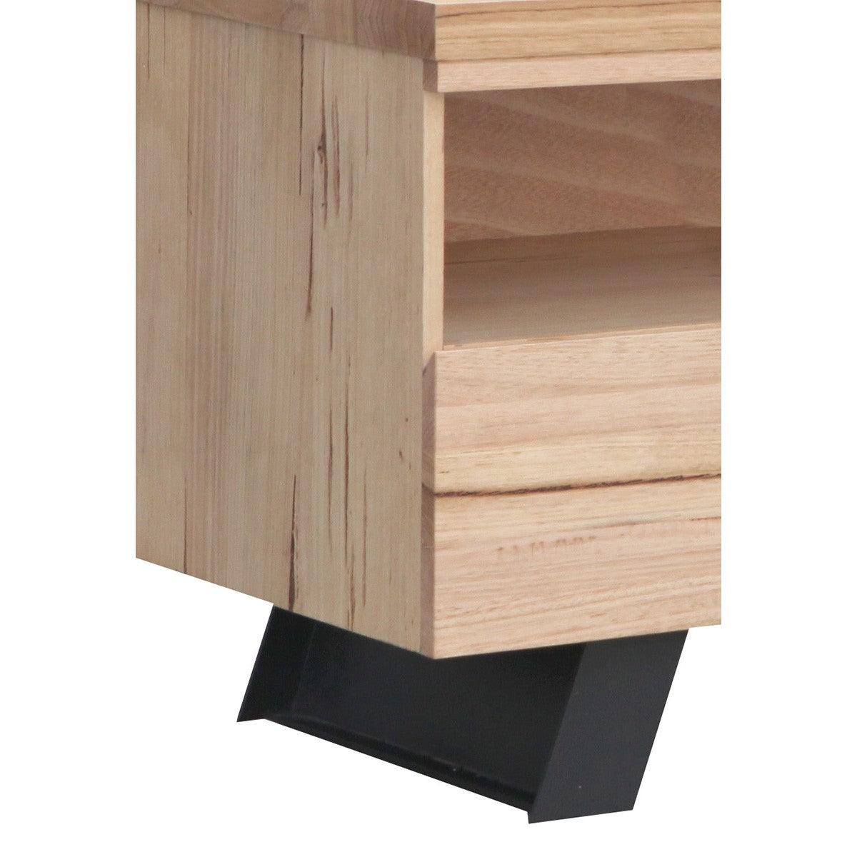 PACIFIC MESSMATE TIMBER BEDSIDE TABLE NATURAL/BLACK - MyChocolateWood