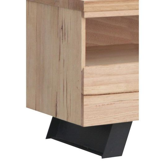 PACIFIC MESSMATE TIMBER BEDSIDE TABLE NATURAL/BLACK - MyChocolateWood