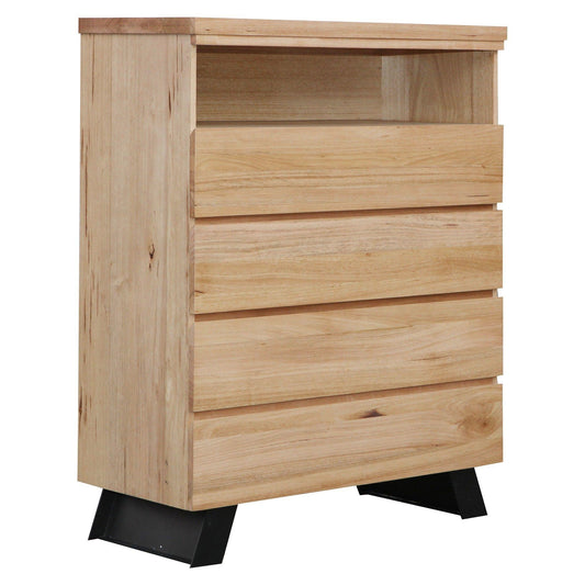 PACIFIC SOLID MESSMATE TIMBER 4 DRAWER TALLBOY/CHEST OF 4 DRAWERS - MyChocolateWood