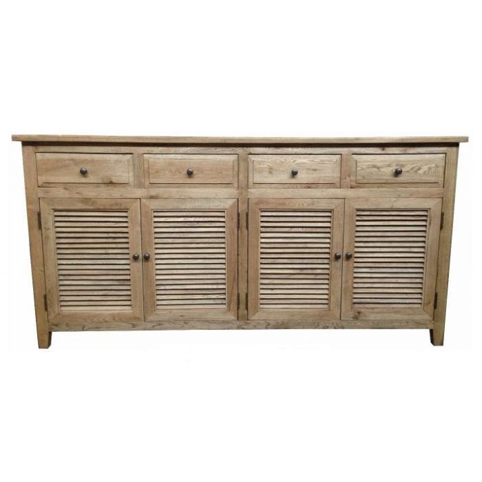 PALM BEACH BUFFET/SIDEBOARD 4 DOORS 4 DRAWERS LOUVRE STYLE IN SOLID OAK - MyChocolateWood