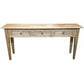 PALM BEACH SOLID OAK LOUVRE STYLE HALL TABLE/CONSOLE TABLE 3 DRAWERS IN SOLID OAK - MyChocolateWood