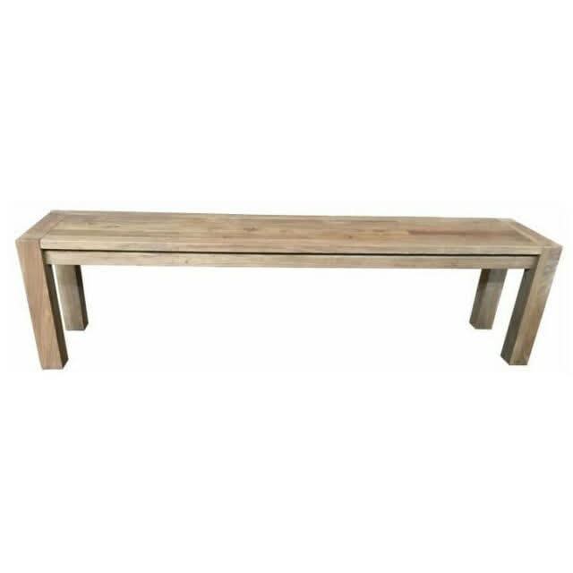 PALMA SOLID RECYCLED ELM TIMBER INDOOR DINING BENCH 140cm x 36cm x 46cm - MyChocolateWood