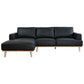 PAMELA 2.5-SEATER LHF CHAISE ITALIAN LEATHER MODULAR SOFA, IN BLACK - MyChocolateWood