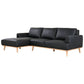 PAMELA 2.5-SEATER LHF CHAISE ITALIAN LEATHER MODULAR SOFA, IN BLACK - MyChocolateWood