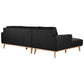 PAMELA 2.5-SEATER LHF CHAISE ITALIAN LEATHER MODULAR SOFA, IN BLACK - MyChocolateWood