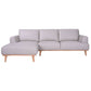 PAMELA 2.5-SEATER LHF CHAISE ITALIAN LEATHER MODULAR SOFA, IN LIGHT GREY - MyChocolateWood