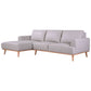 PAMELA 2.5-SEATER LHF CHAISE ITALIAN LEATHER MODULAR SOFA, IN LIGHT GREY - MyChocolateWood