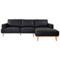 PAMELA 2.5-SEATER RHF CHAISE ITALIAN LEATHER MODULAR SOFA, IN BLACK - MyChocolateWood