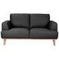 PAMELA 2-SEATER ITALIAN LEATHER SOFA IN BLACK - MyChocolateWood