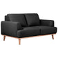 PAMELA 2-SEATER ITALIAN LEATHER SOFA IN BLACK - MyChocolateWood