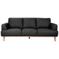 PAMELA 3-SEATER ITALIAN LEATHER SOFA IN BLACK - MyChocolateWood