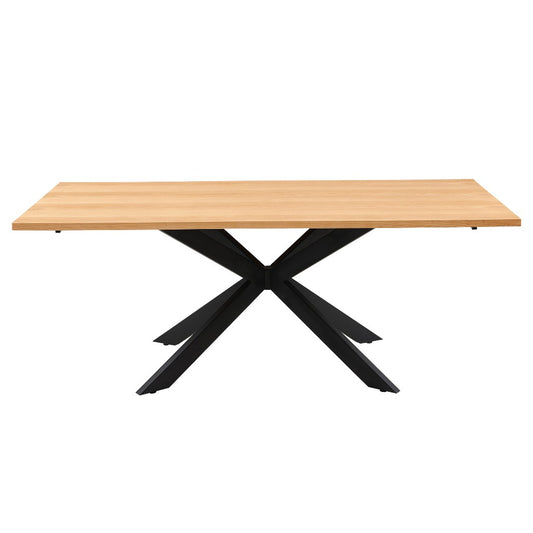 PANNIER DINING TABLE NATURAL OAK COLOURED TOP/BLACK LEGS - MyChocolateWood