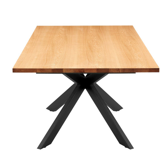 PANNIER DINING TABLE NATURAL OAK COLOURED TOP/BLACK LEGS - MyChocolateWood