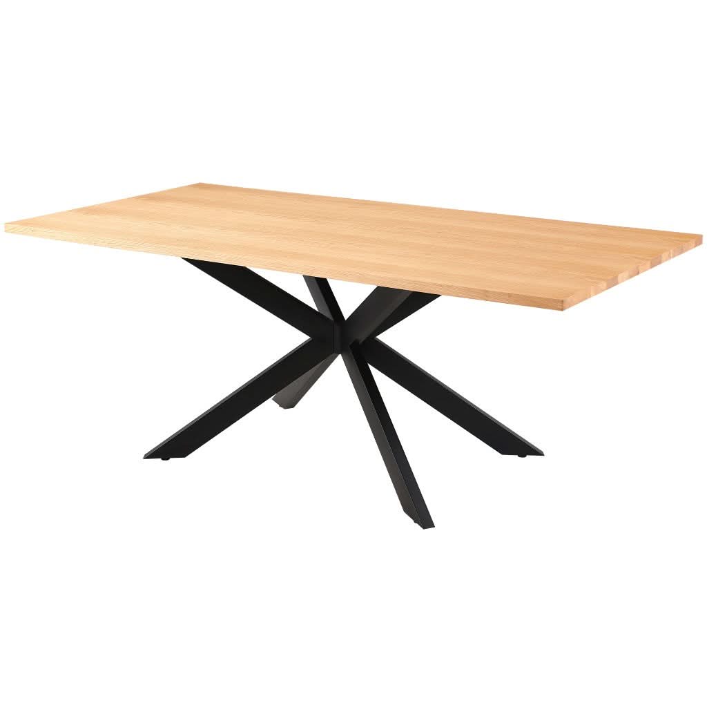 PANNIER DINING TABLE NATURAL OAK COLOURED TOP/BLACK LEGS - MyChocolateWood