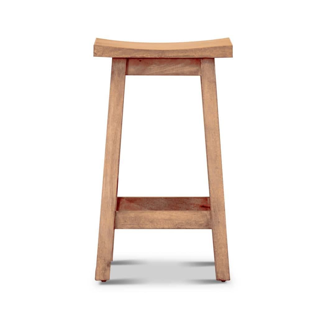 PAPAYA SOLID MANGO WOOD STOOL HONEY WASH - MyChocolateWood