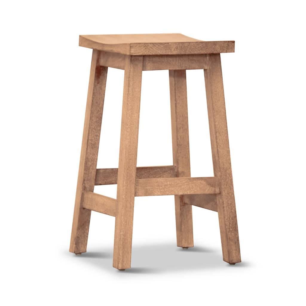 PAPAYA SOLID MANGO WOOD STOOL HONEY WASH - MyChocolateWood