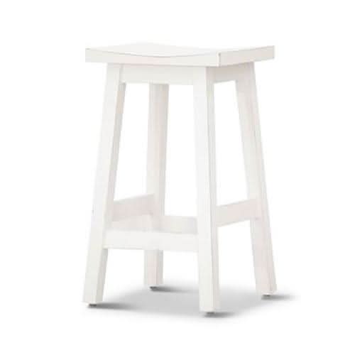 PAPAYA SOLID MANGO WOOD STOOL WHITE - MyChocolateWood