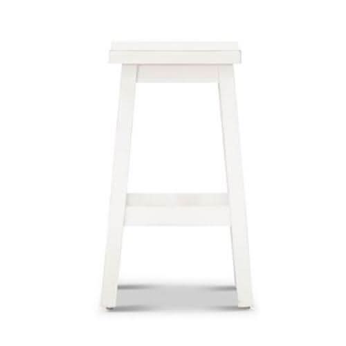 PAPAYA SOLID MANGO WOOD STOOL WHITE - MyChocolateWood