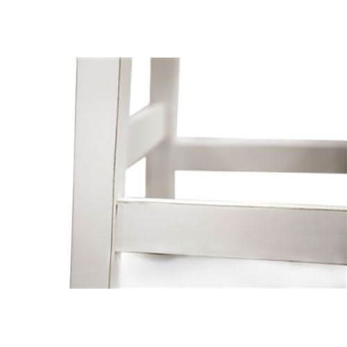 PAPAYA SOLID MANGO WOOD STOOL WHITE - MyChocolateWood