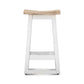 PAPAYA SOLID MANGO WOOD STOOL WHITE BASE & WHITEWASH TOP - MyChocolateWood