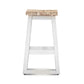 PAPAYA SOLID MANGO WOOD STOOL WHITE BASE & WHITEWASH TOP - MyChocolateWood